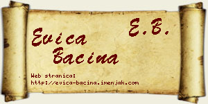 Evica Baćina vizit kartica